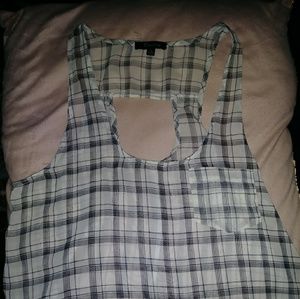 Plaid short sleeve crop top